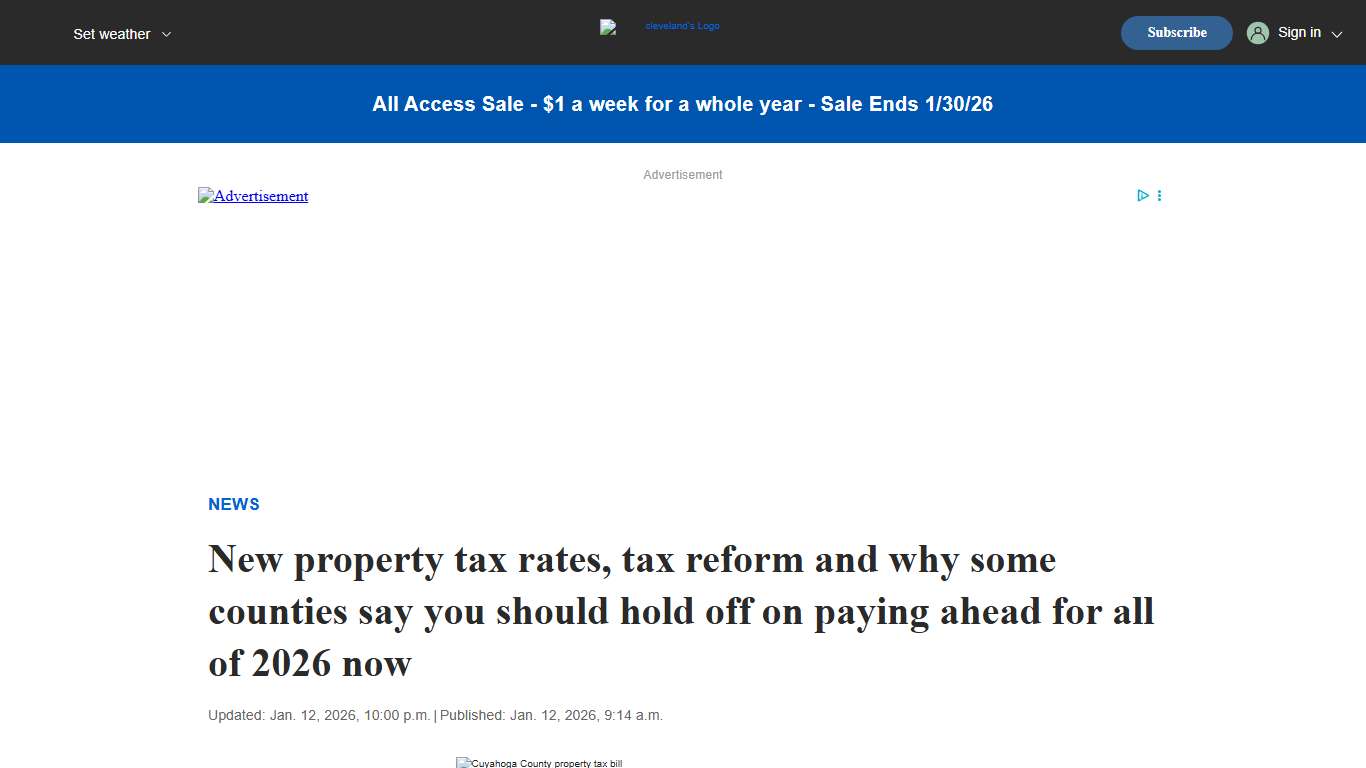 New property tax rates, tax reform and why some counties say you should hold off on paying ahead for all of 2026 now - cleveland.com
